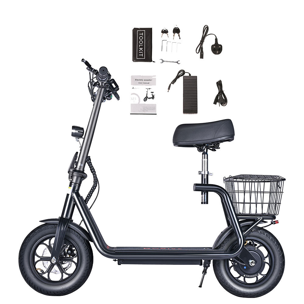 Bogist M5 Pro Electric Scooter 500W Motor, Pnoumatic Tires, 150 Kg Maximum Landing, Puncture-resistant tires